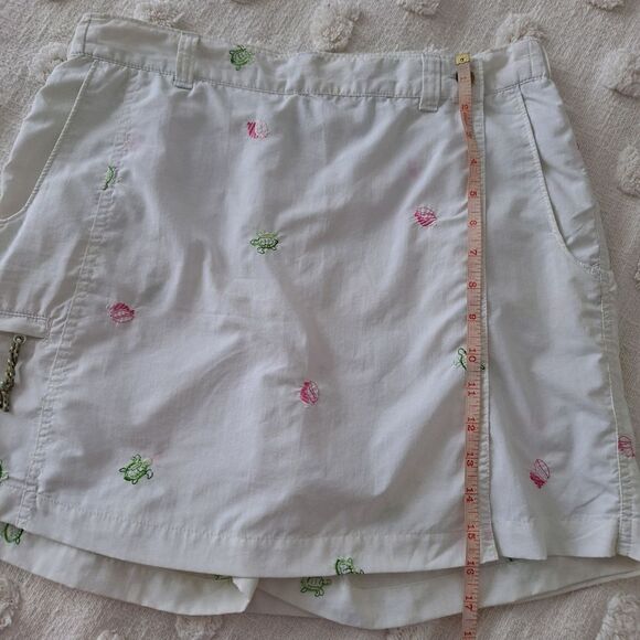 Columbia M white skort faux wrap skirt, shells enbroidery - Picture 8 of 9